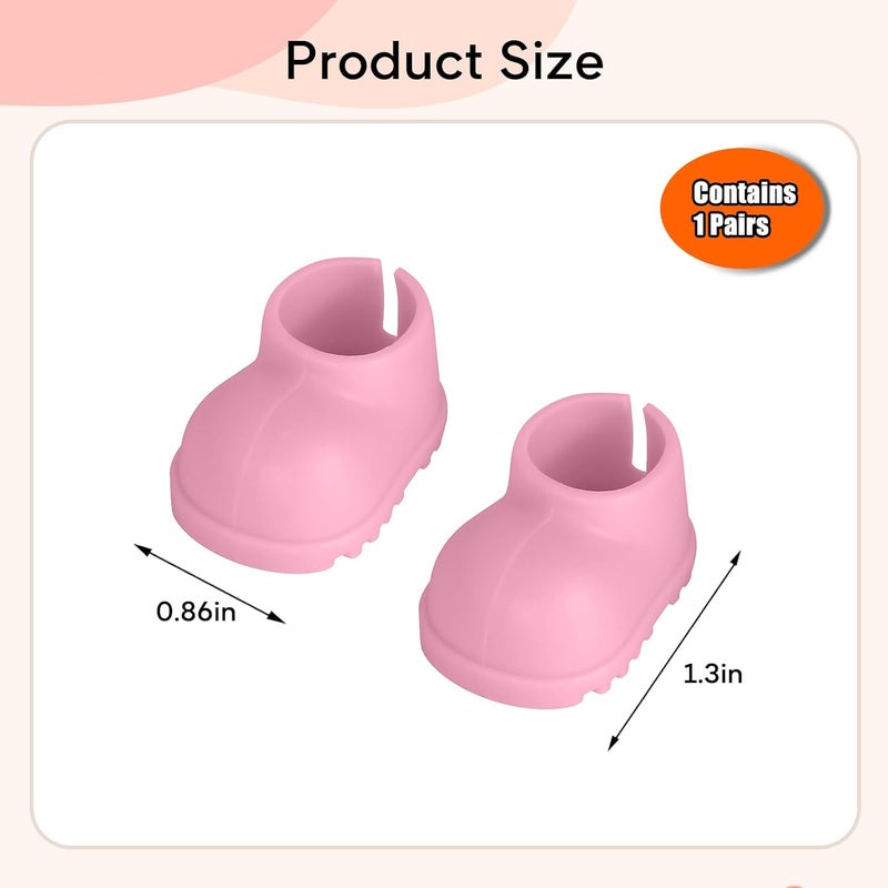 sunla Store Doll Shoes for 17cm Doll, Cute Mini Shoes Accessories for 17cm Dolls Sitting Standing Series, Silicone Doll Rain Shoes Boots(1 Pair Pink) - Image 3
